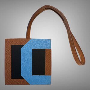 Hermes New Authentic Lettre Au Carre Handbag Charm Leather "C" Bag